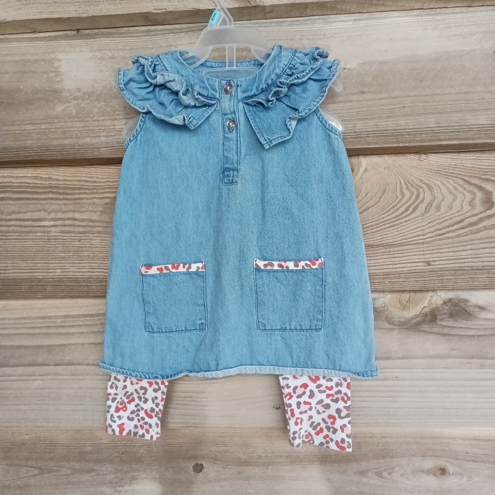 Bonnie Baby Denim Leopard Print Set